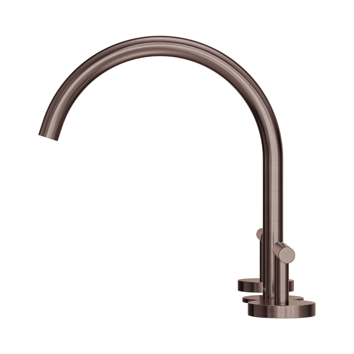 An image of Nero Tapware Mecca Bath/Kitchen Set Arc Spout Brushed Bronze