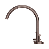 An image of Nero Tapware Mecca Bath/Kitchen Set Arc Spout Brushed Bronze