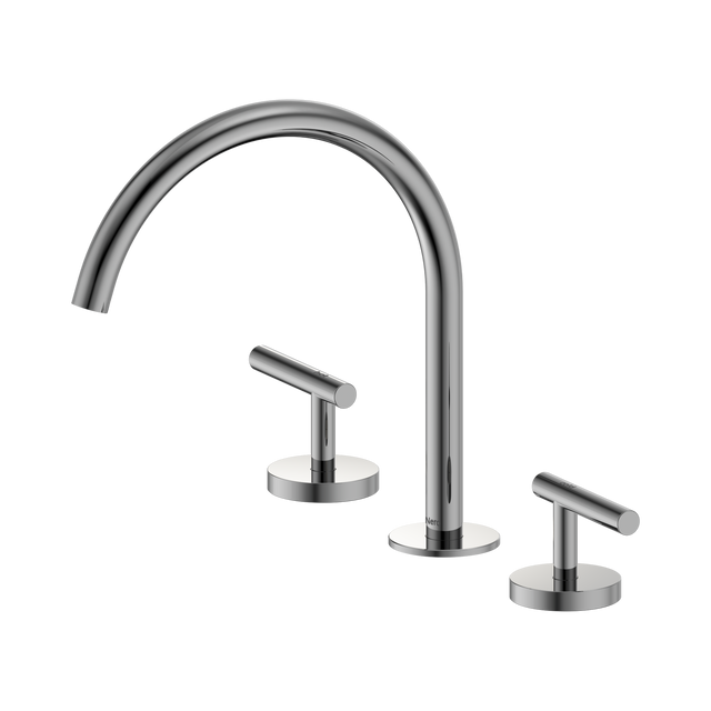 An image of Nero Tapware Mecca Bath/Kitchen Set Arc Spout Chrome