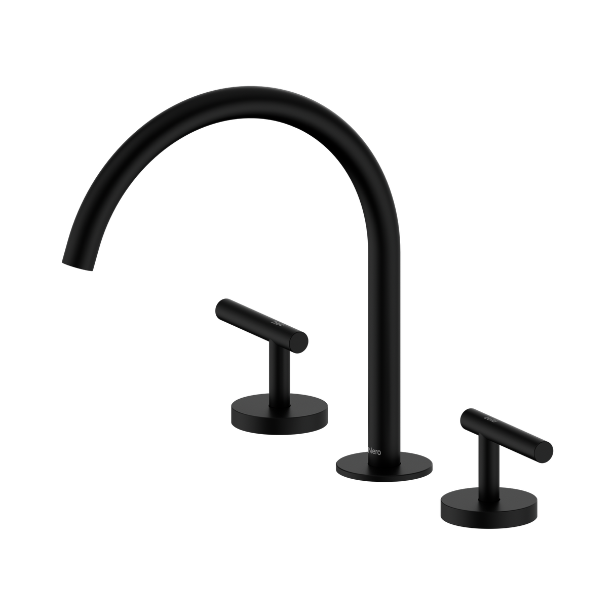 An image of Nero Tapware Mecca Bath/Kitchen Set Arc Spout Matte Black