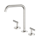 An image of Nero Tapware Mecca Bath/Kitchen Set Edge Spout Brushed Nickel