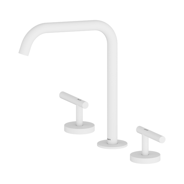 An image of Nero Tapware Mecca Bath/Kitchen Set Edge Spout Matte White