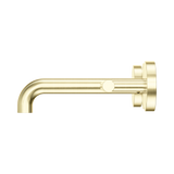 An image of Nero Tapware Mecca Wall Basin/Bath Set 160mm Spout Brushed Gold