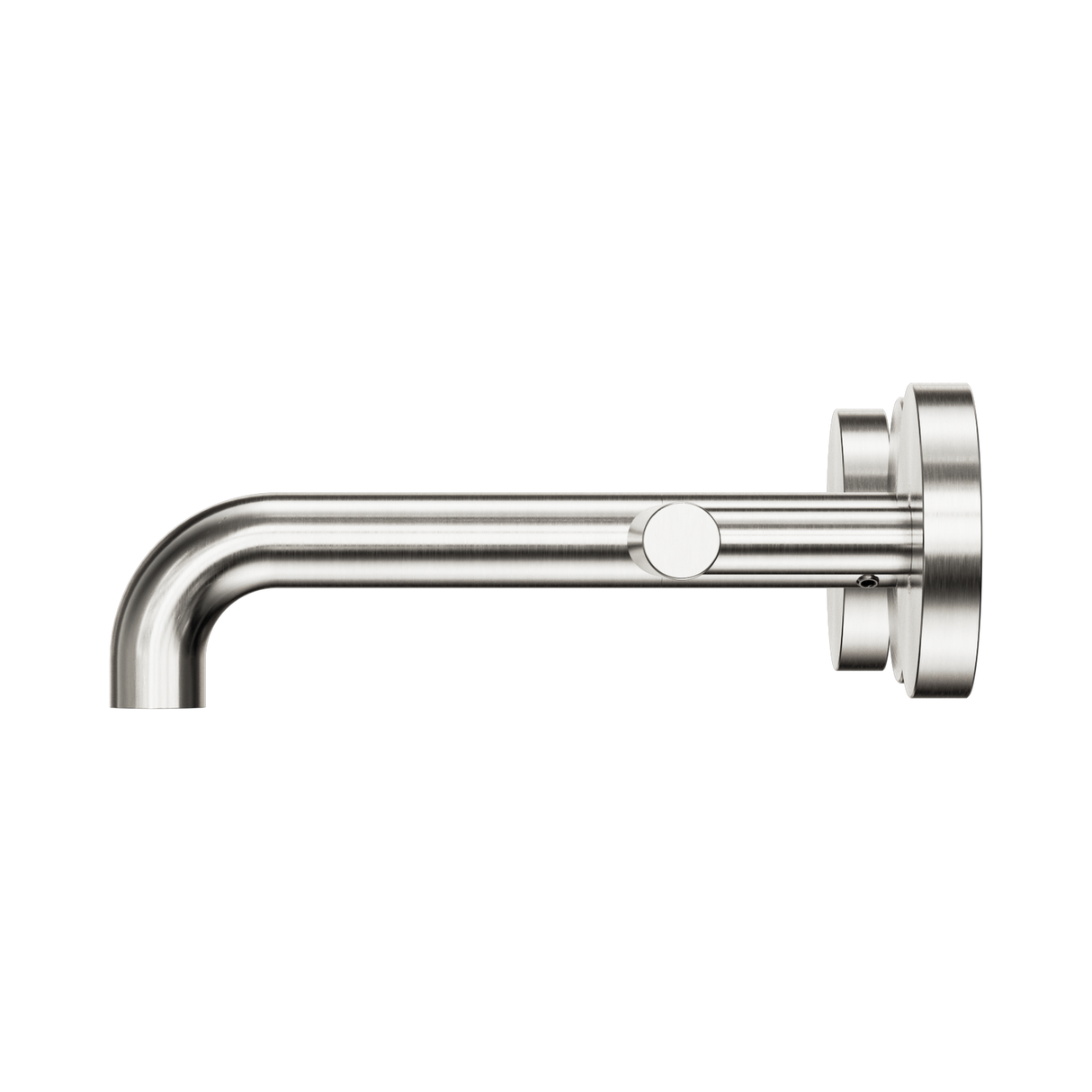 An image of Nero Tapware Mecca Wall Basin/Bath Set 160mm Spout Brushed Nickel