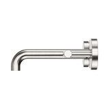 An image of Nero Tapware Mecca Wall Basin/Bath Set 160mm Spout Brushed Nickel