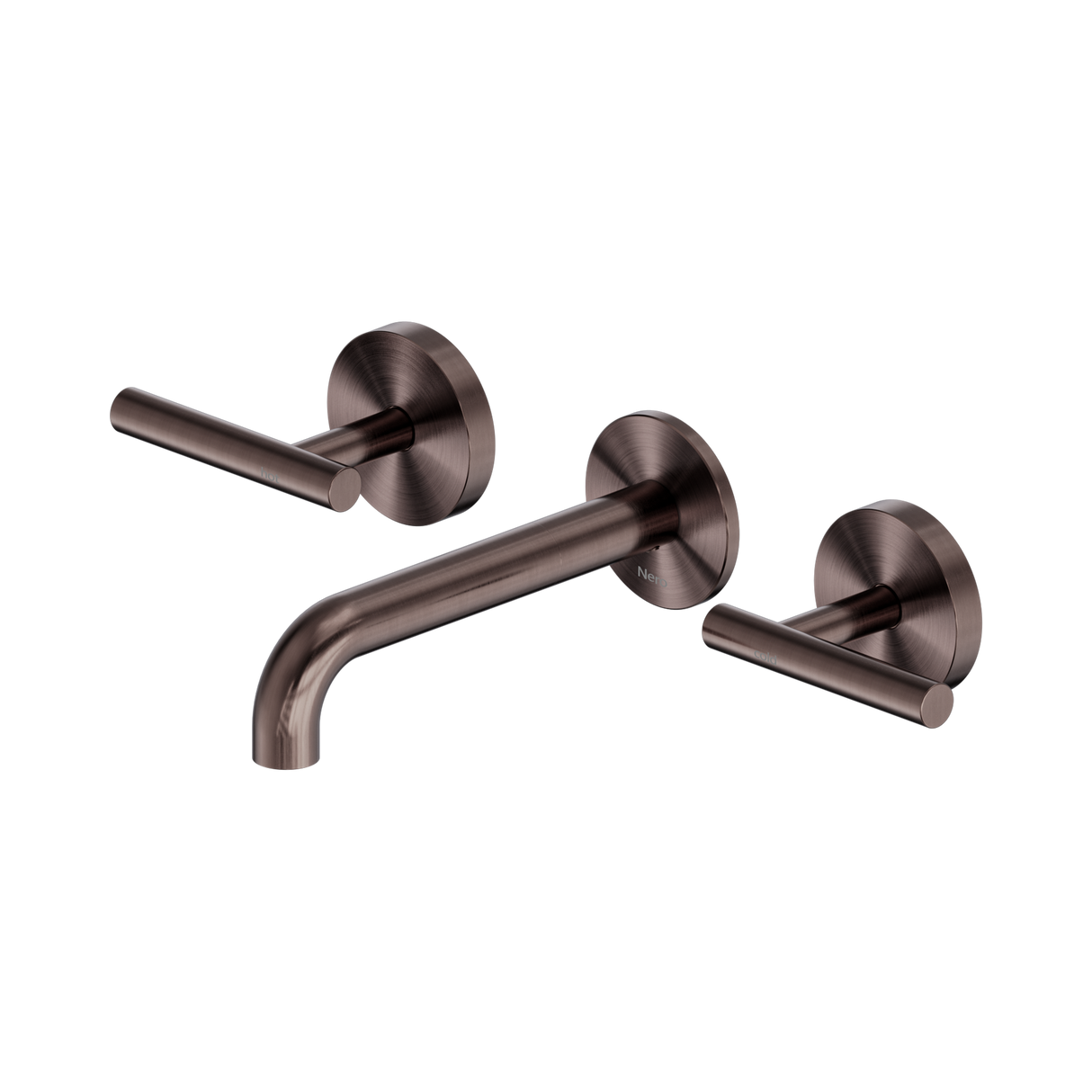 An image of Nero Tapware Mecca Wall Basin/Bath Set 160mm Spout Brushed Bronze