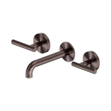 An image of Nero Tapware Mecca Wall Basin/Bath Set 160mm Spout Brushed Bronze