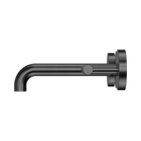 An image of Nero Tapware Mecca Wall Basin/Bath Set 160mm Spout Gun Metal