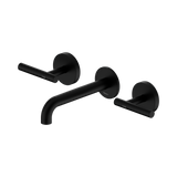 An image of Nero Tapware Mecca Wall Basin/Bath Set 160mm Spout Matte Black