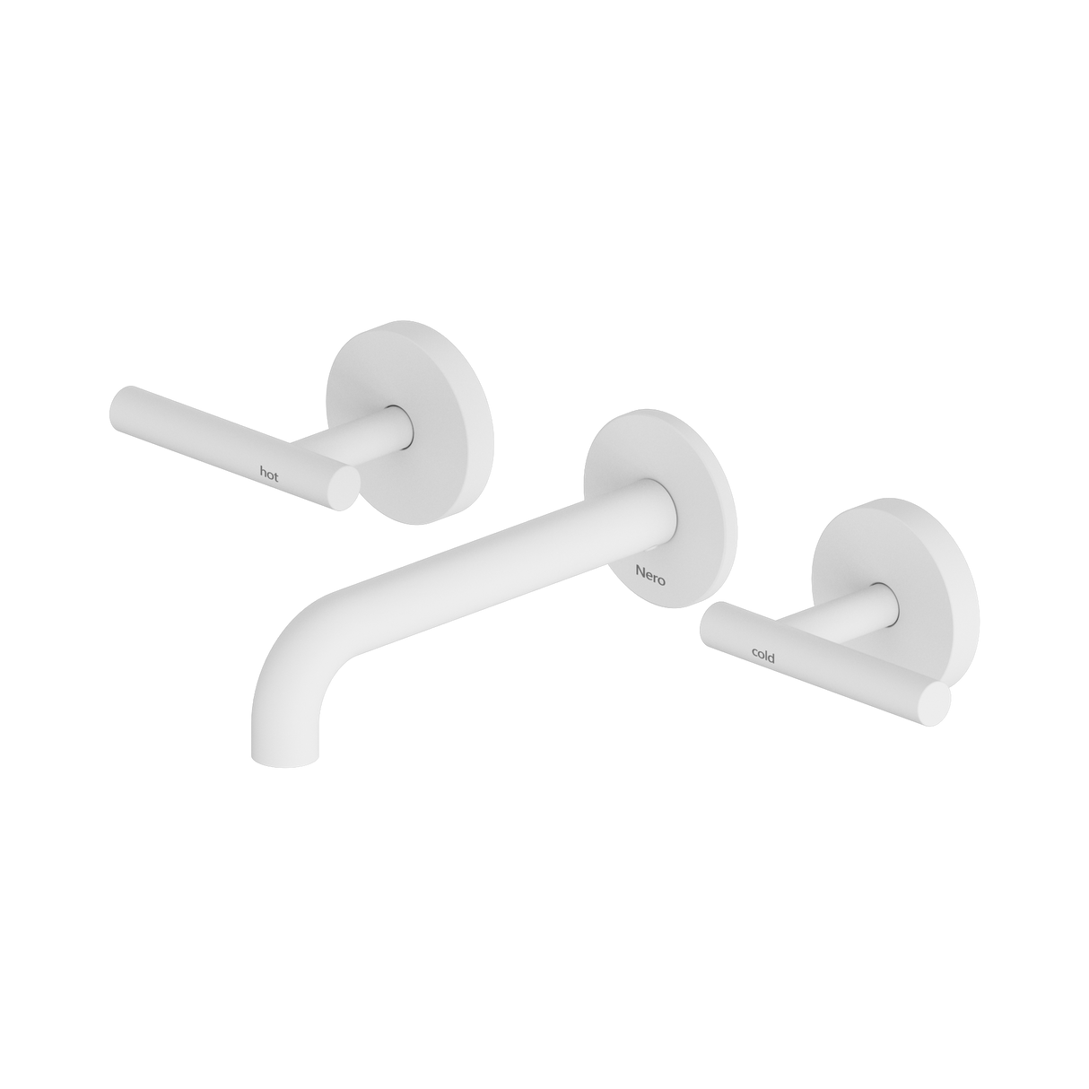 An image of Nero Tapware Mecca Wall Basin/Bath Set 160mm Spout Matte White
