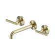 An image of Nero Tapware Mecca Wall Basin/Bath Set 185mm Spout Brushed Gold