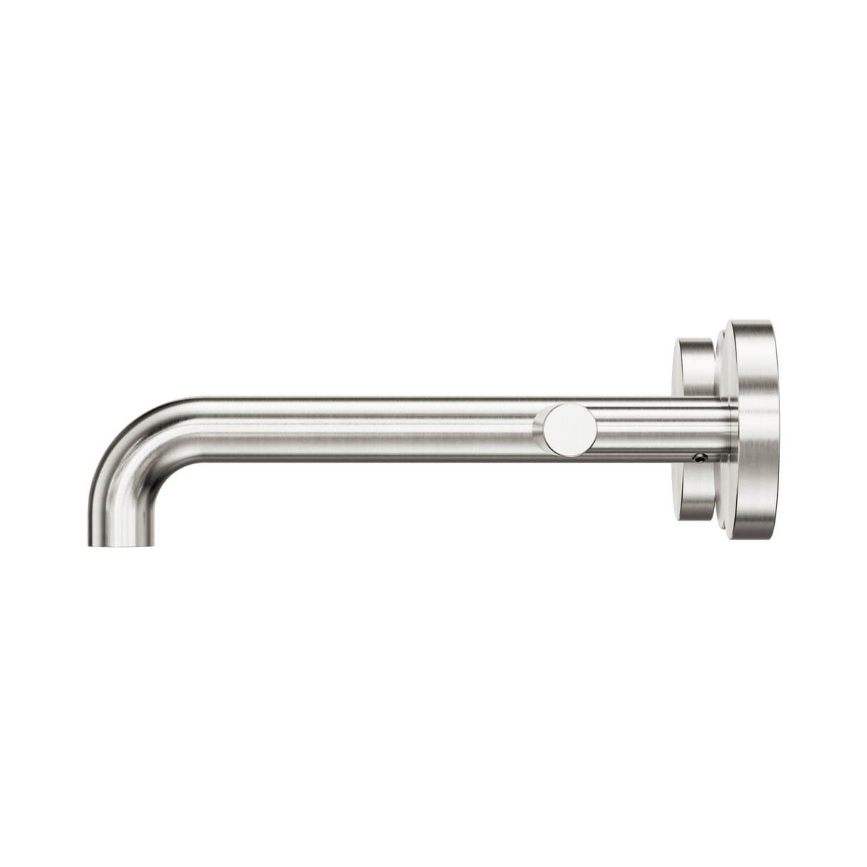 An image of Nero Tapware Mecca Wall Basin/Bath Set 185mm Spout Brushed Nickel