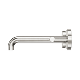 An image of Nero Tapware Mecca Wall Basin/Bath Set 185mm Spout Brushed Nickel