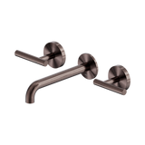 An image of Nero Tapware Mecca Wall Basin/Bath Set 185mm Spout Brushed Bronze