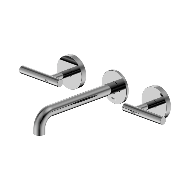An image of Nero Tapware Mecca Wall Basin/Bath Set 185mm Spout Chrome