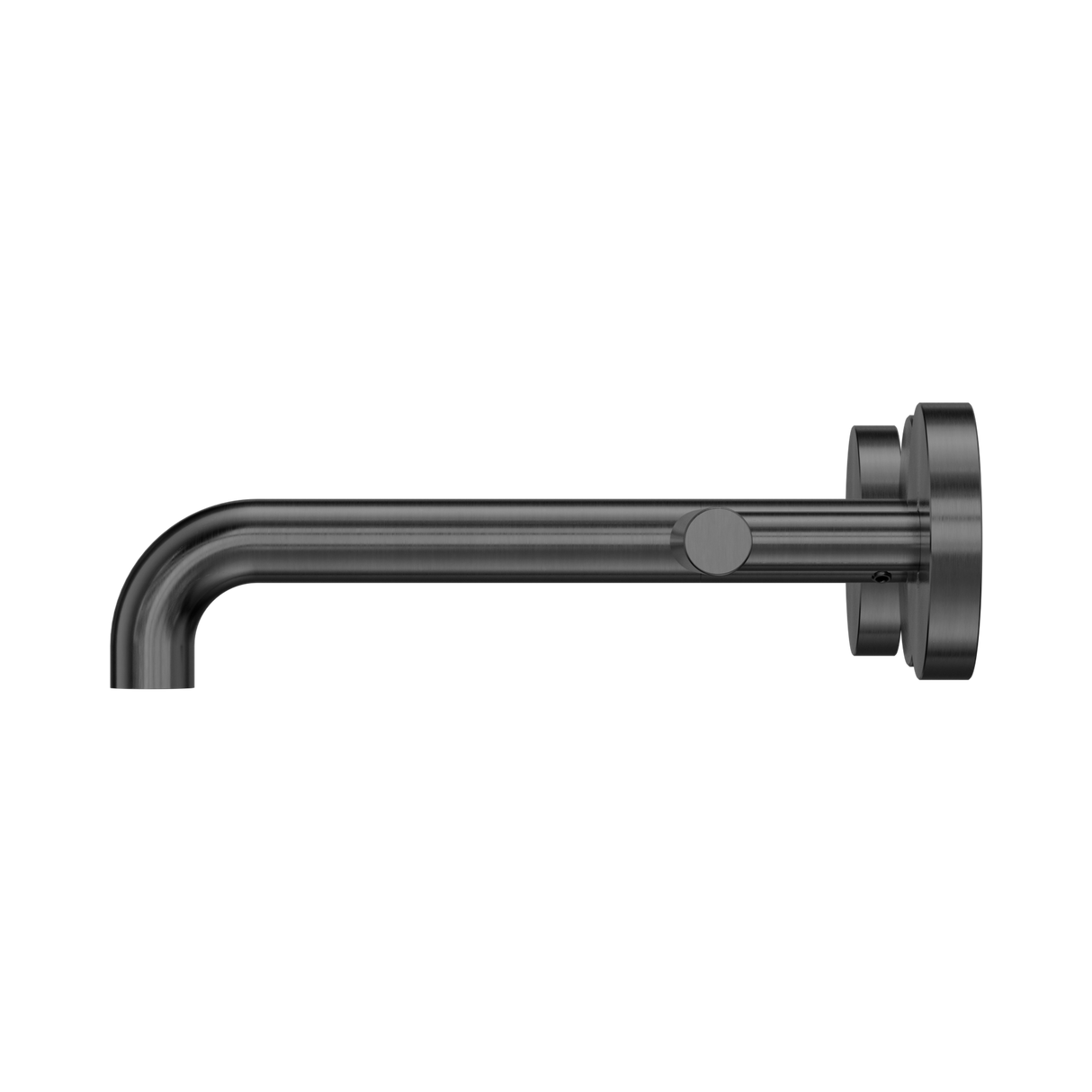 An image of Nero Tapware Mecca Wall Basin/Bath Set 185mm Spout Gun Metal