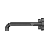 An image of Nero Tapware Mecca Wall Basin/Bath Set 185mm Spout Gun Metal