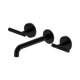 An image of Nero Tapware Mecca Wall Basin/Bath Set 185mm Spout Matte Black
