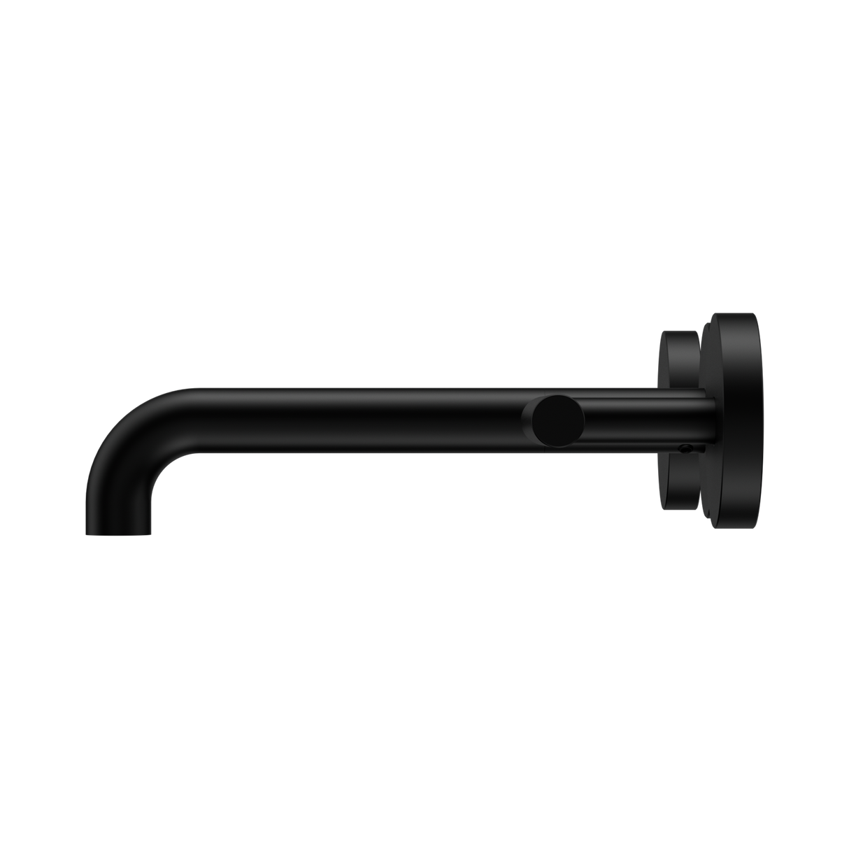 An image of Nero Tapware Mecca Wall Basin/Bath Set 185mm Spout Matte Black
