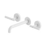 An image of Nero Tapware Mecca Wall Basin/Bath Set 185mm Spout Matte White