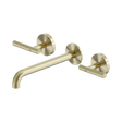 An image of Nero Tapware Mecca Wall Basin/Bath Set 220mm Spout Brushed Gold