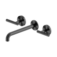 An image of Nero Tapware Mecca Wall Basin/Bath Set 220mm Spout Gun Metal