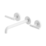 An image of Nero Tapware Mecca Wall Basin/Bath Set 220mm Spout Matte White