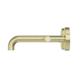 An image of Nero Tapware Mecca Wall Basin/Bath Set 160mm Offset Spout Brushed Gold