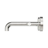 An image of Nero Tapware Mecca Wall Basin/Bath Set 160mm Offset Spout Brushed Nickel