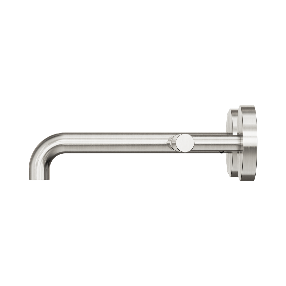 An image of Nero Tapware Mecca Wall Basin/Bath Set 185mm Offset Spout Brushed Nickel