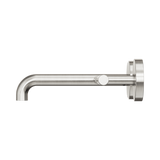 An image of Nero Tapware Mecca Wall Basin/Bath Set 185mm Offset Spout Brushed Nickel