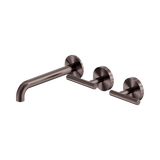 An image of Nero Tapware Mecca Wall Basin/Bath Set 185mm Offset Spout Brushed Bronze