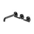 An image of Nero Tapware Mecca Wall Basin/Bath Set 185mm Offset Spout Gun Metal