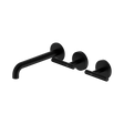 An image of Nero Tapware Mecca Wall Basin/Bath Set 185mm Offset Spout Matte Black