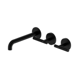 An image of Nero Tapware Mecca Wall Basin/Bath Set 185mm Offset Spout Matte Black