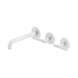 An image of Nero Tapware Mecca Wall Basin/Bath Set 185mm Offset Spout Matte White