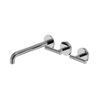 An image of Nero Tapware Mecca Wall Basin/Bath Set 220mm Offset Spout Chrome