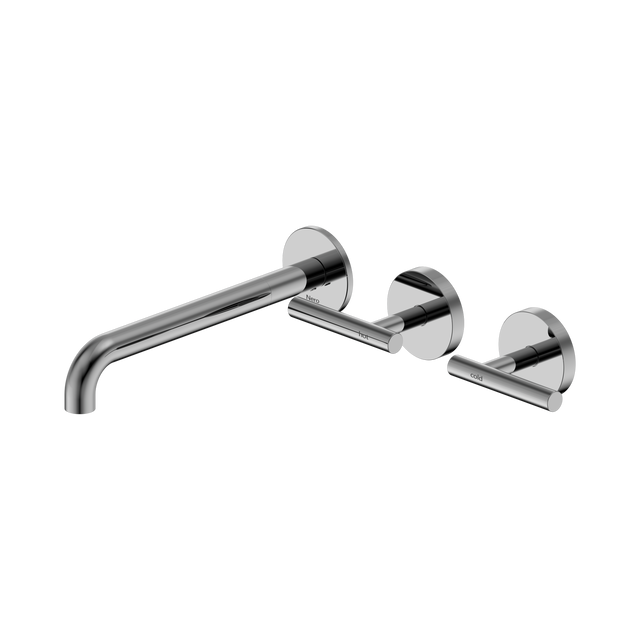 An image of Nero Tapware Mecca Wall Basin/Bath Set 220mm Offset Spout Chrome