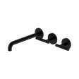 An image of Nero Tapware Mecca Wall Basin/Bath Set 220mm Offset Spout Matte Black