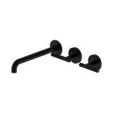 An image of Nero Tapware Mecca Wall Basin/Bath Set 220mm Offset Spout Matte Black