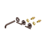 An image of Nero Tapware Mecca Wall Basin/Bath Set 160mm Spout Trim kits Only Brushed Bronze