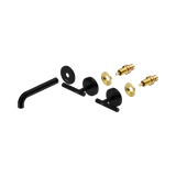 An image of Nero Tapware Mecca Wall Basin/Bath Set 160mm Spout Trim kits Only Matte Black