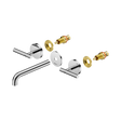 An image of Nero Tapware Mecca Wall Basin/Bath Set 185mm Spout Trim kits Only Chrome