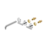 An image of Nero Tapware Mecca Wall Basin/Bath Set 185mm Spout Trim kits Only Chrome
