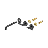 An image of Nero Tapware Mecca Wall Basin/Bath Set 185mm Spout Trim kits Only Gun Metal