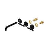 An image of Nero Tapware Mecca Wall Basin/Bath Set 185mm Spout Trim kits Only Matte Black