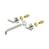An image of Nero Tapware Mecca Wall Basin/Bath Set 220mm Spout Trim kits Only Brushed Nickel