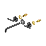 An image of Nero Tapware Mecca Wall Basin/Bath Set 220mm Spout Trim kits Only Gun Metal