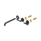 An image of Nero Tapware Mecca Wall Basin/Bath Set 220mm Spout Trim kits Only Gun Metal