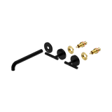 An image of Nero Tapware Mecca Wall Basin/Bath Set 220mm Spout Trim kits Only Matte Black